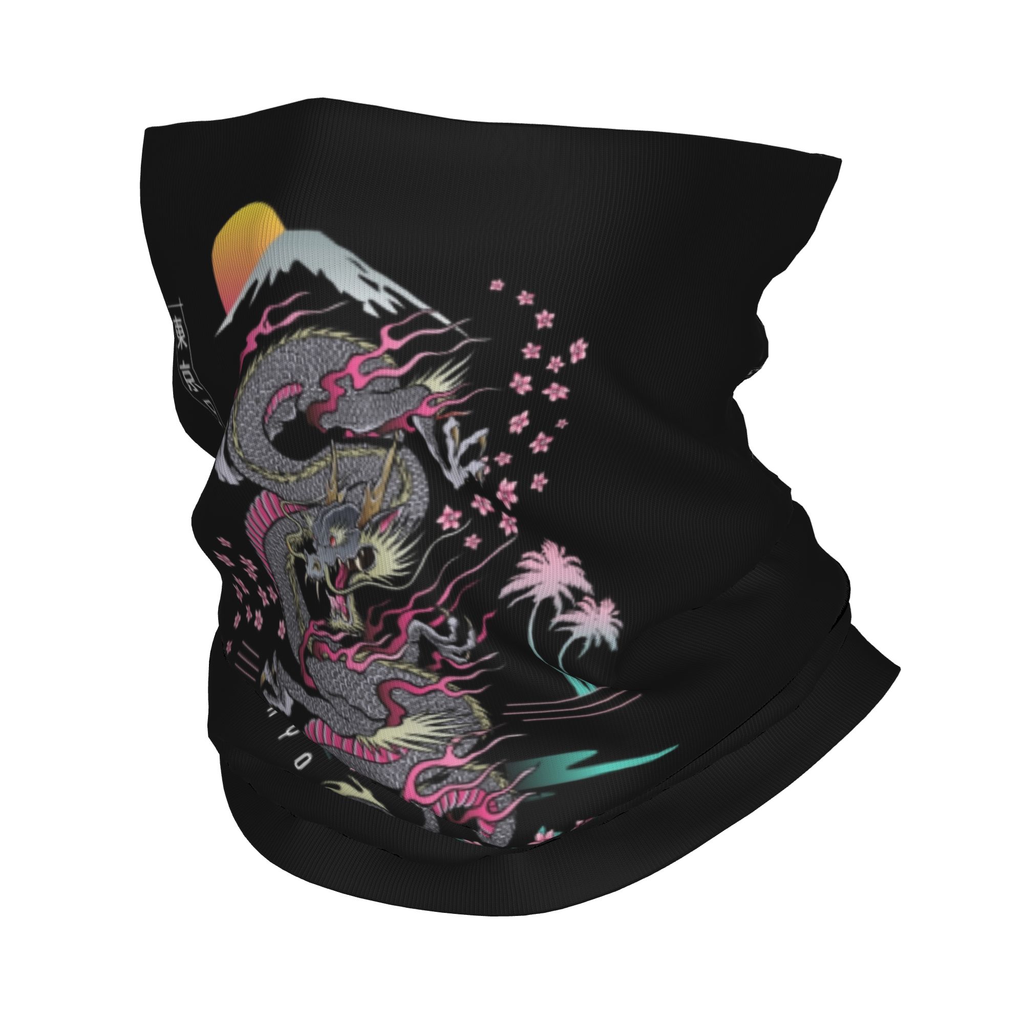 Neck Warmer Tube - Custom Tokyo Japan Dragon Winter Headband