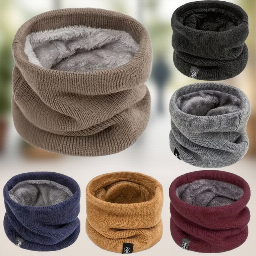 Neck Warmer Tube - Warm Knitted Scarf Thickened Plush Windproof