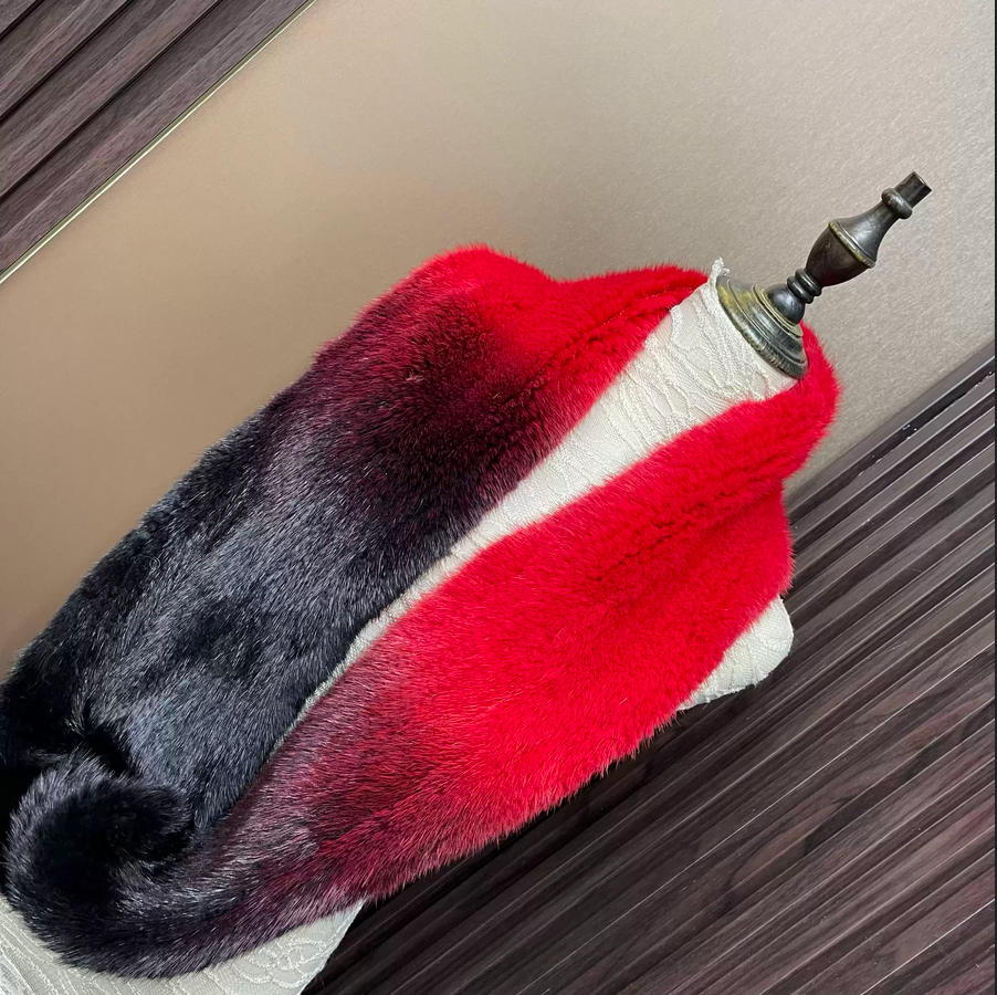 Ombre Color Genuine Mink Fur S - огляд і ціна Infinity Scarf Knit