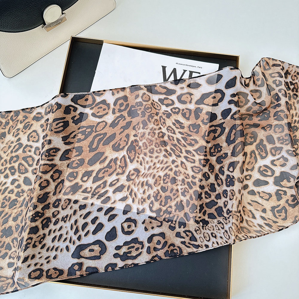 Leopard Small Long Silk Scarf  - огляд і ціна Silk Neck Scarf