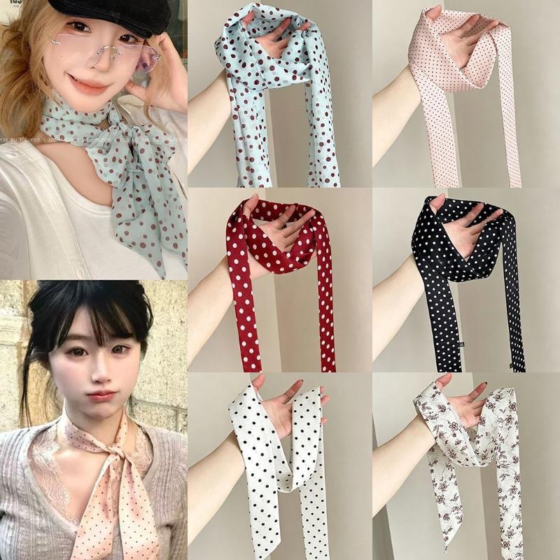 Polka Dot Floral Print Silk Sc - огляд і ціна Silk Neck Scarf
