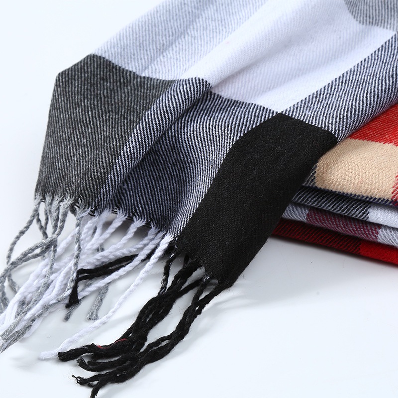Winter Men Scarf Plaid Stripe  - огляд і ціна Muffler Men Wool