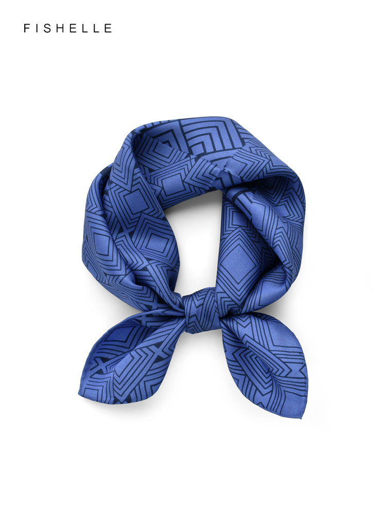 Geometric printed real silk tw - огляд і ціна Silk Neck Scarf
