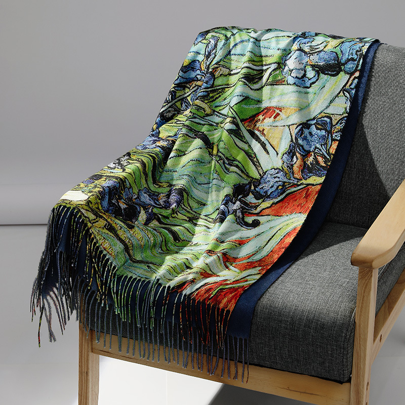 Luxury Brand Oil Painting Cash - огляд і ціна Woven Scarf Blanket